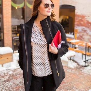 J. Crew City Coat with Gold Zipper